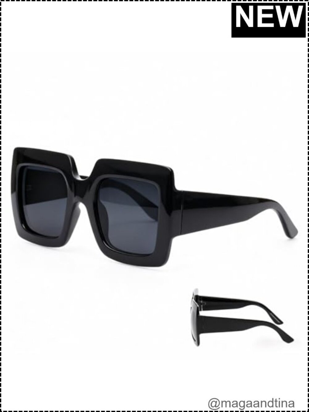 Oversized Square Sunglasses UV Protection Retro Fashion, Lightweight Plastic